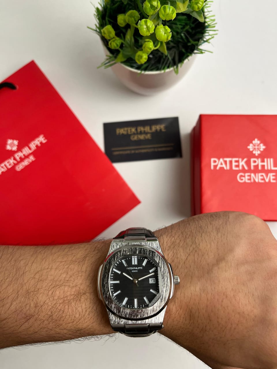 Patek Philippe brown leather - black