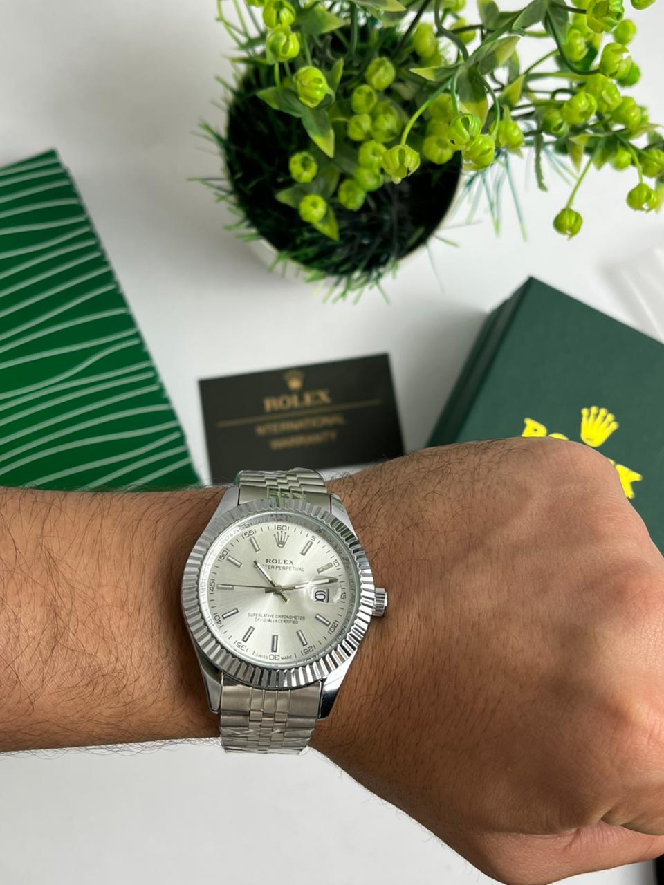 ROLEX Date Just - White