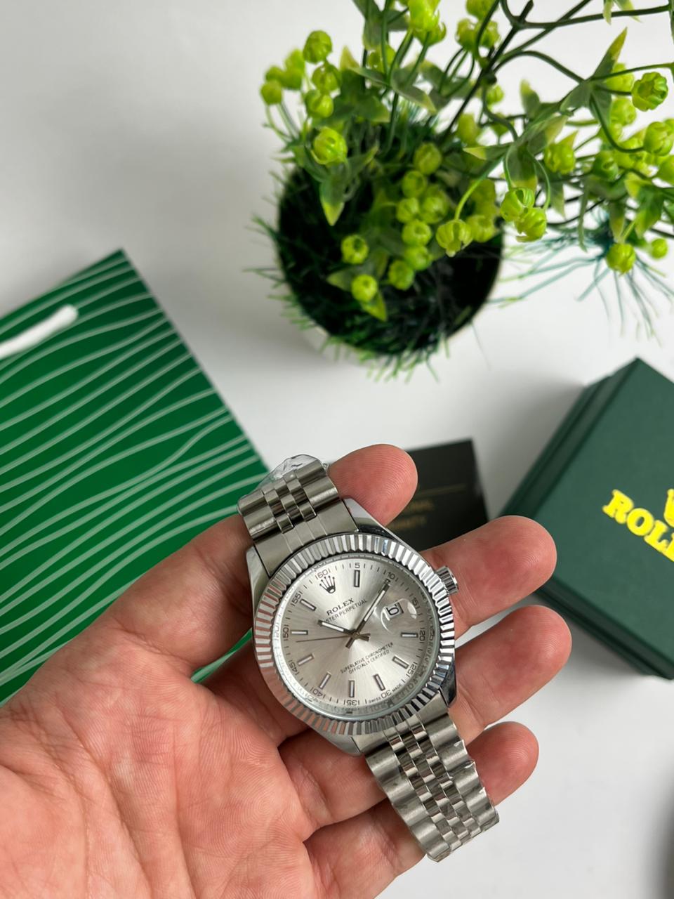 ROLEX Date Just - White