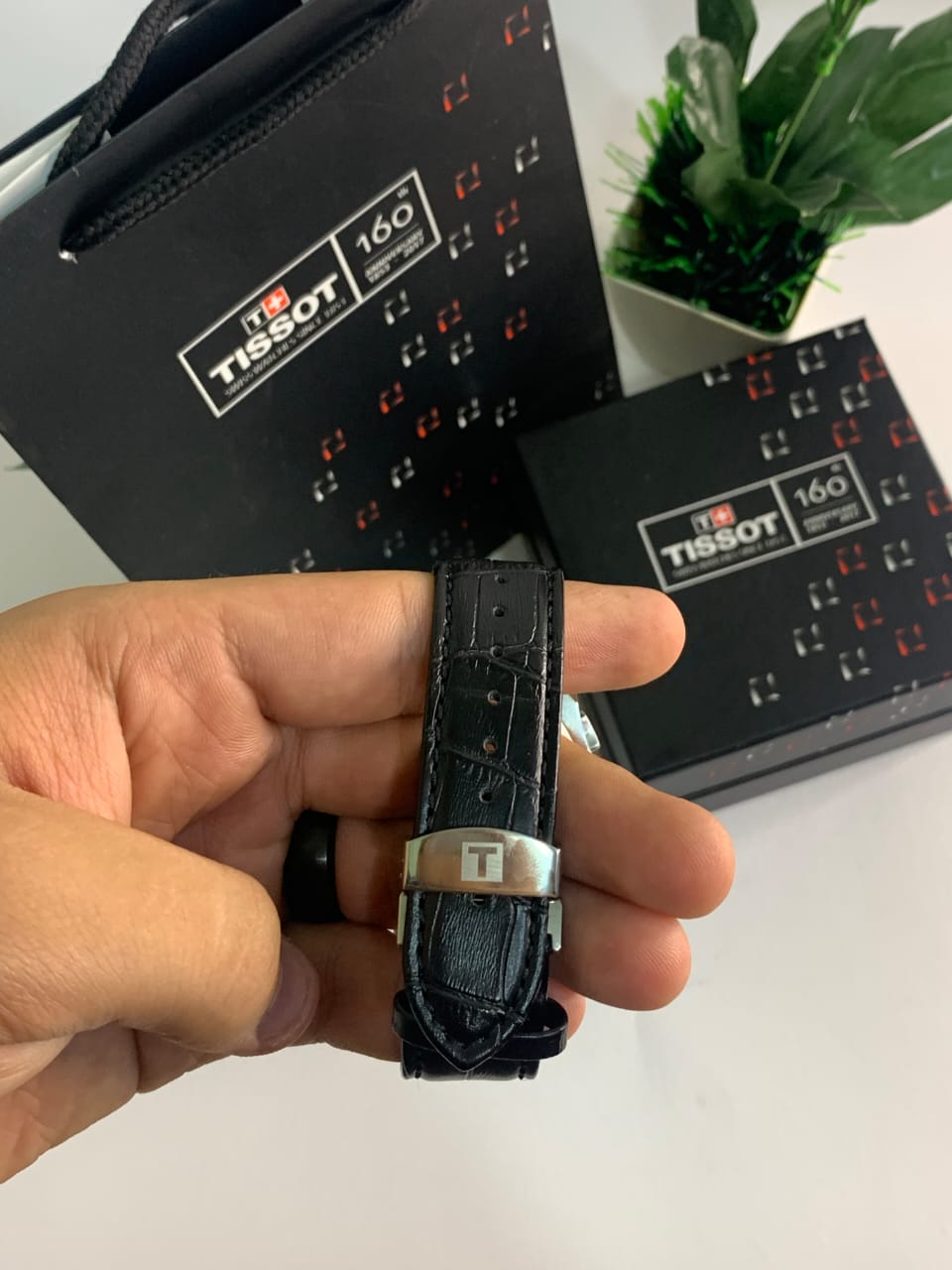Tissot – Black Leather Strap, Black Dial