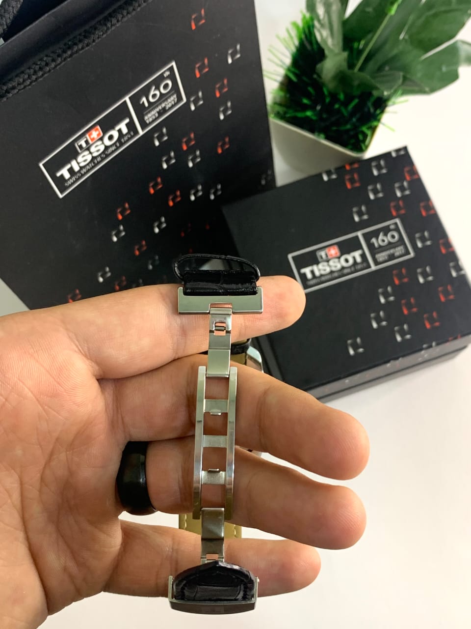 Tissot – Black Leather Strap, Black Dial