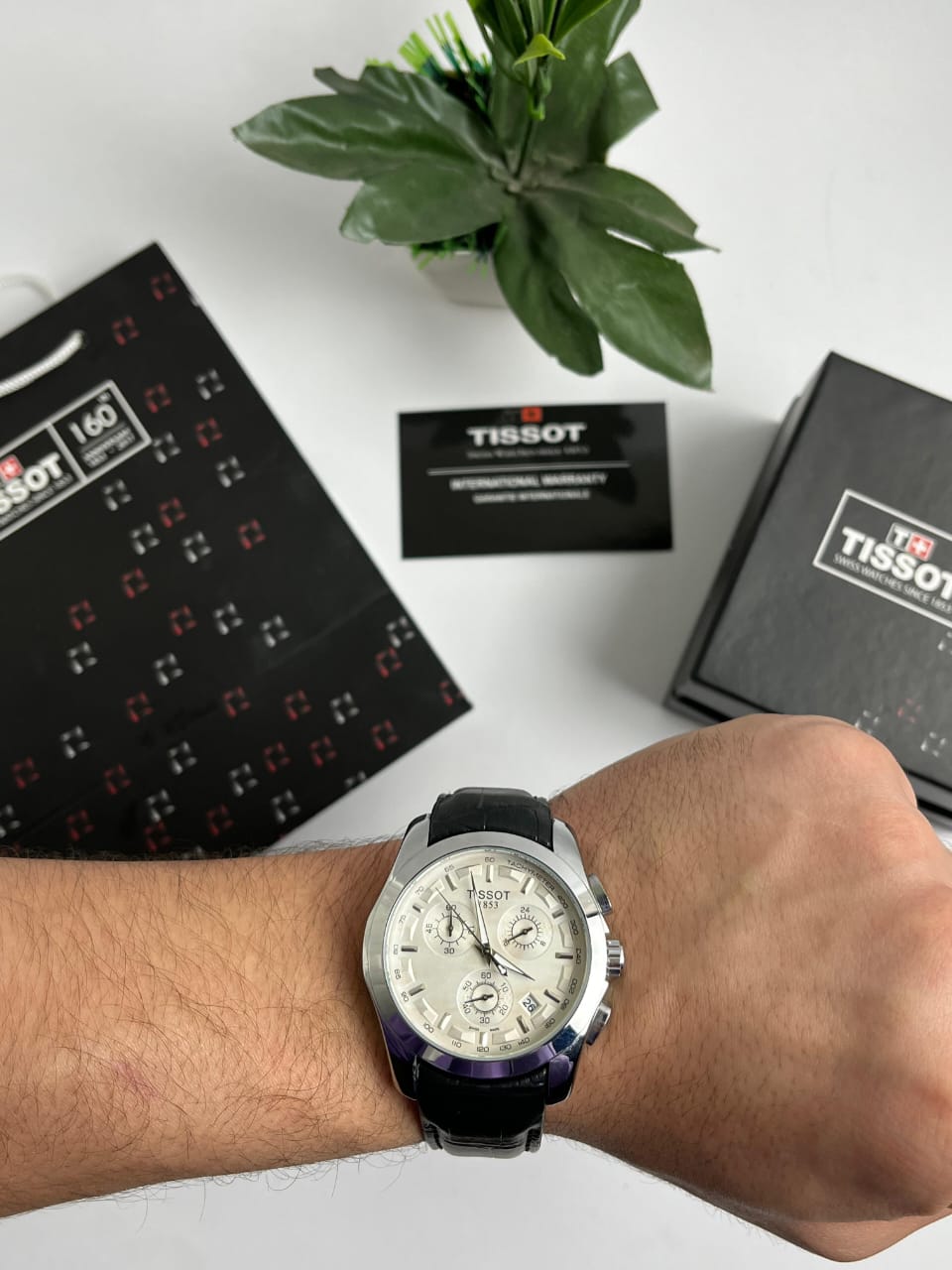 Tissot – Black Leather Strap, White Dial
