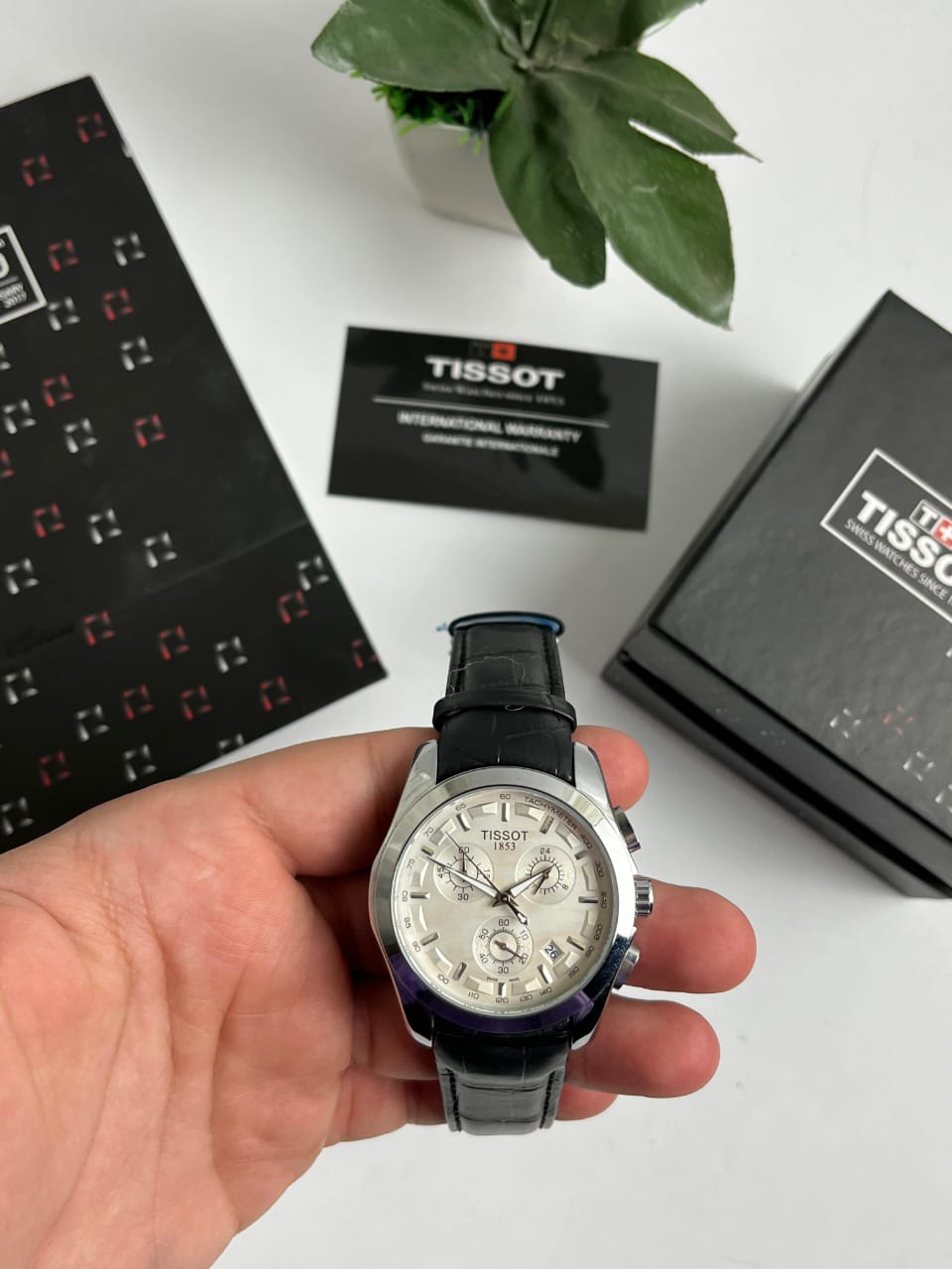 Tissot – Black Leather Strap, White Dial