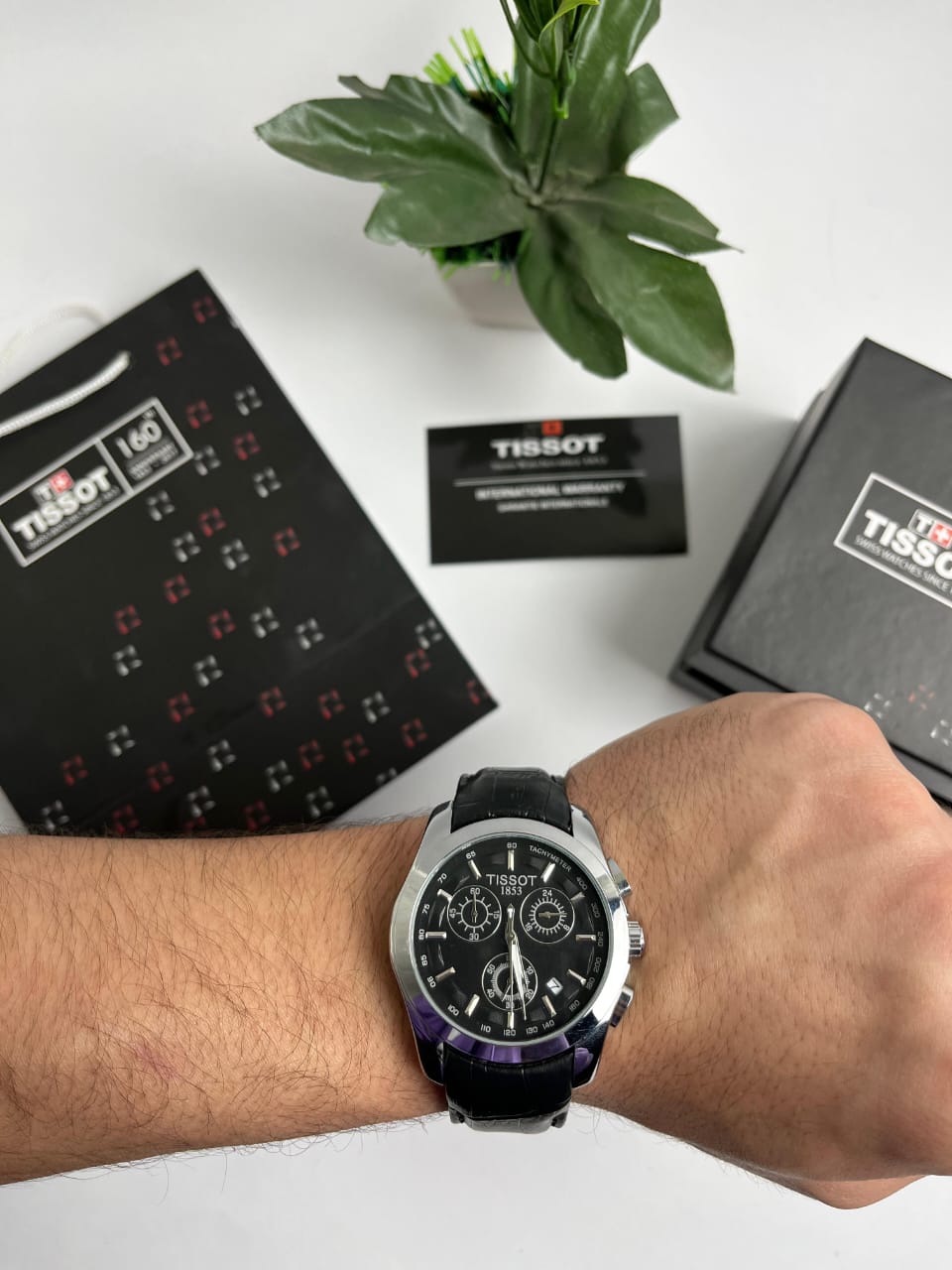 Tissot – Black Leather Strap, Black Dial
